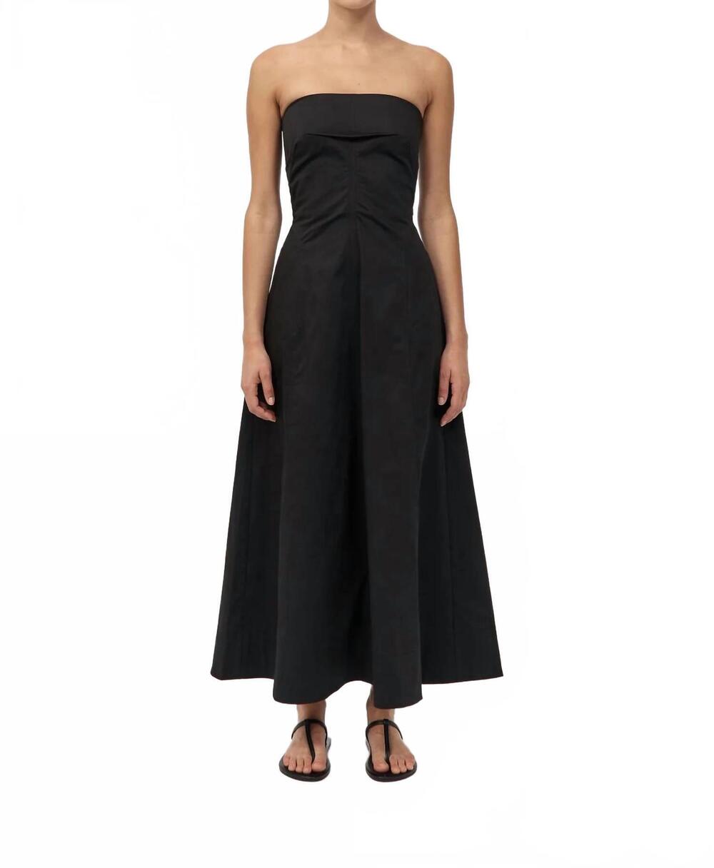 NEW ST. AGNI sculpted strapless dress in black